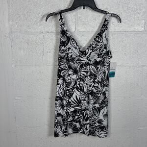 Swim Solutions Women's Floral-Print Flyaway Swim Dress Oasis Floral 16 $102